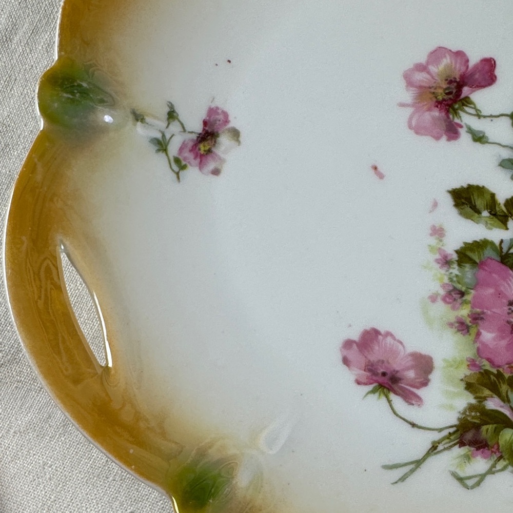 Floral Porcelain Serving Plate or Hang on Wall - Picture 6 of 12